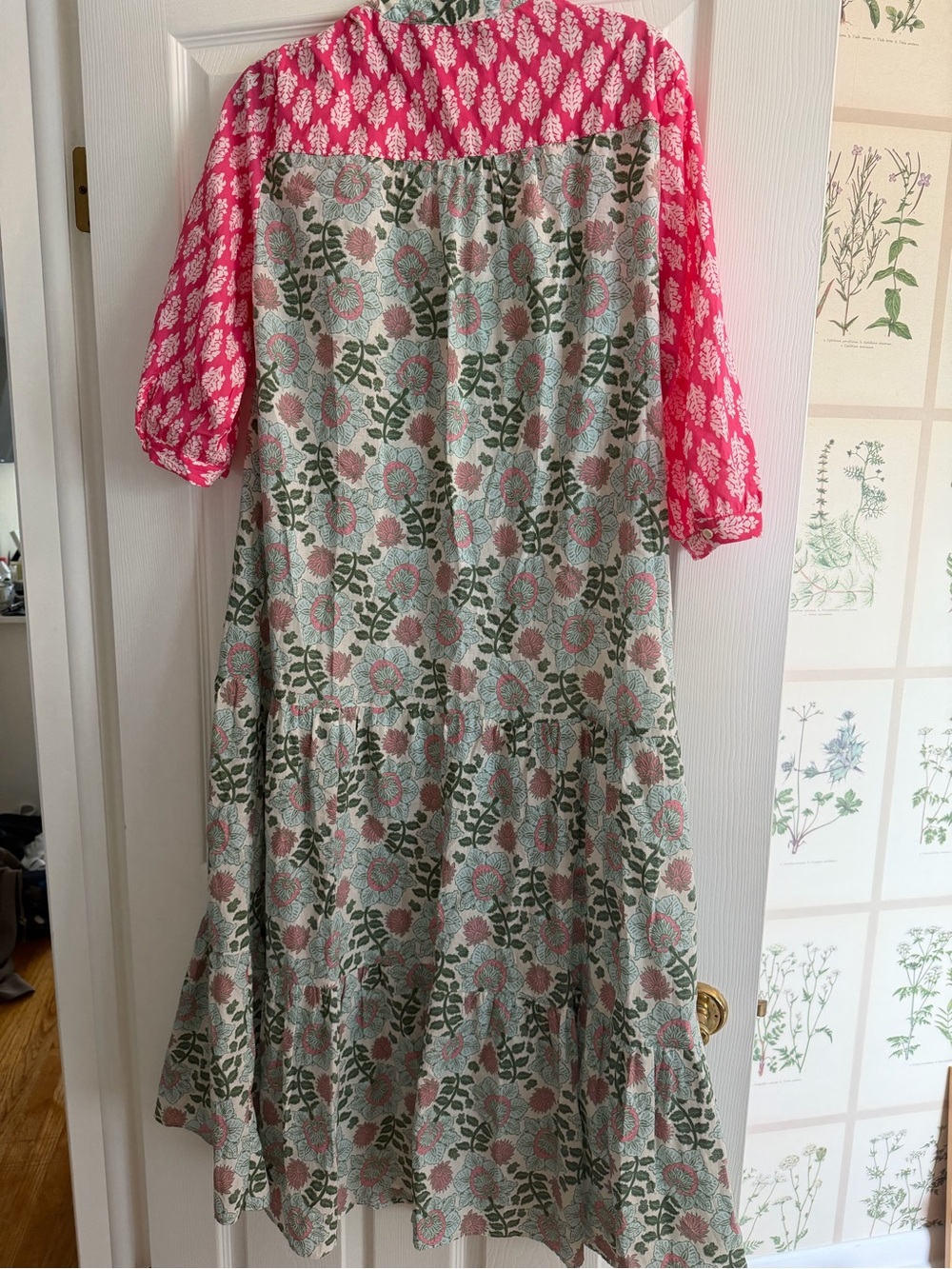 Zara Pink and Mint Floral Midi Dress